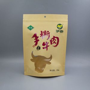 手撕牛肉開(kāi)窗燙金牛皮紙袋